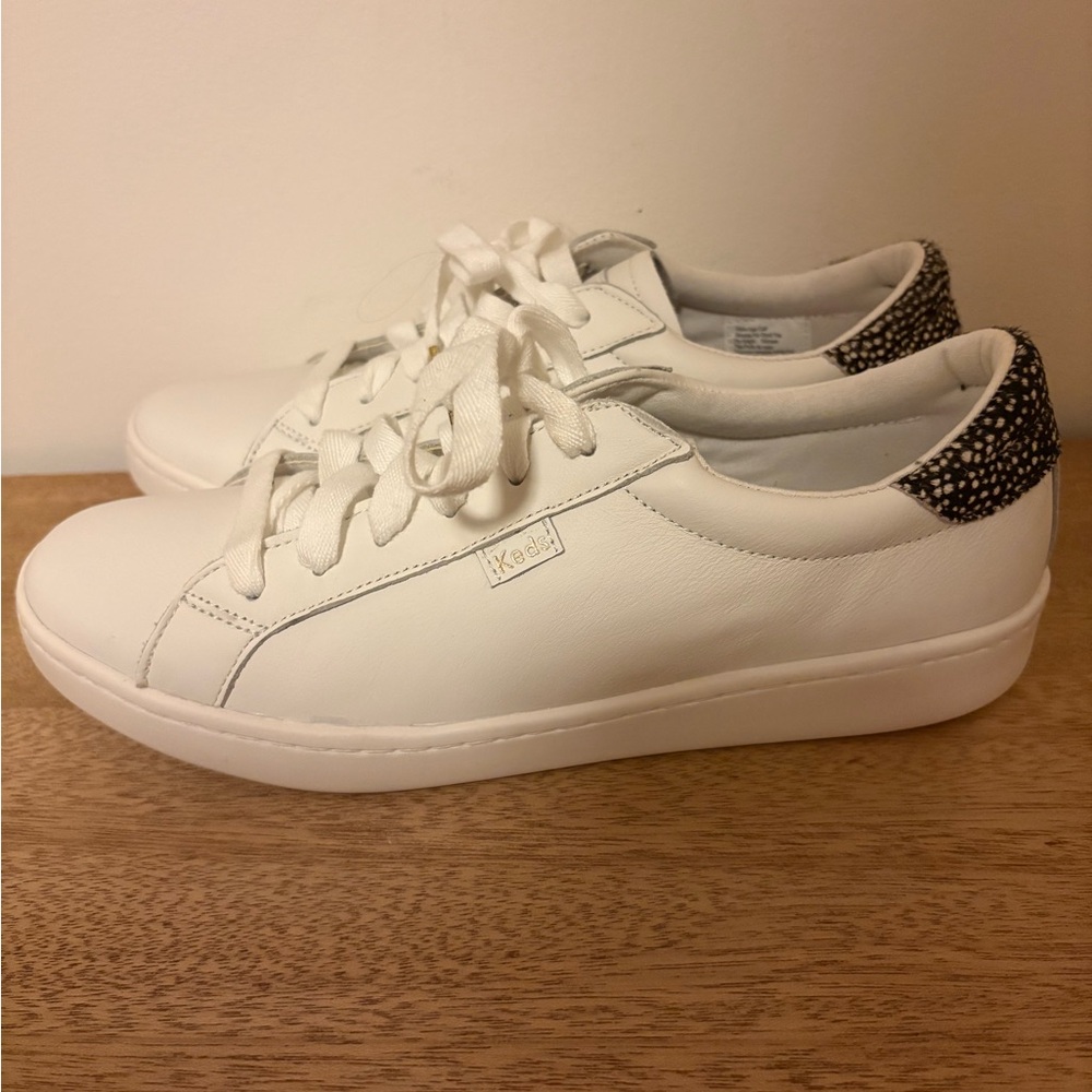 Keds x Kate Spade White Sneaker with Calf Hair Heel Accent (NWOT) - Picture 3 of 8